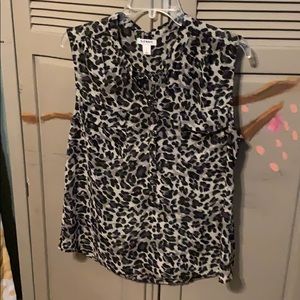 Sheer grey and black leopard print